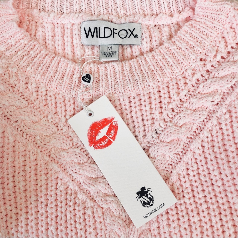 [NWT] Wildfox baby pink fringe tie sweater - Picture 8 of 8